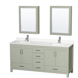 A thumbnail of the Wyndham Collection WCS141472D-QTZ-UNSMED Light Green / White Quartz Top / Brushed Nickel Hardware