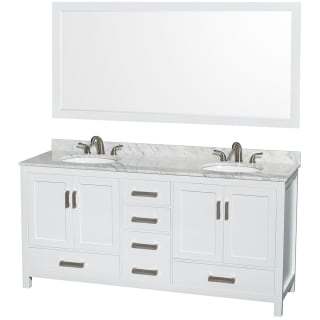 A thumbnail of the Wyndham Collection WCS141472DUNOM70 White / White Carrara Marble Top / Brushed Chrome Hardware