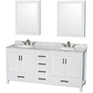 A thumbnail of the Wyndham Collection WCS141472DUNOMED White / White Carrara Marble Top / Brushed Chrome Hardware