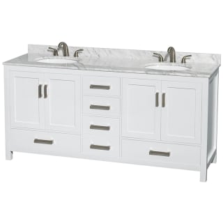 A thumbnail of the Wyndham Collection WCS141472DUNOMXX White / White Carrara Marble Top / Brushed Chrome Hardware