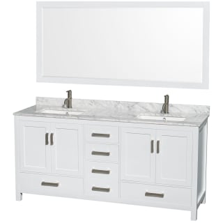 A thumbnail of the Wyndham Collection WCS141472DUNSM70 White / White Carrara Marble Top / Brushed Chrome Hardware