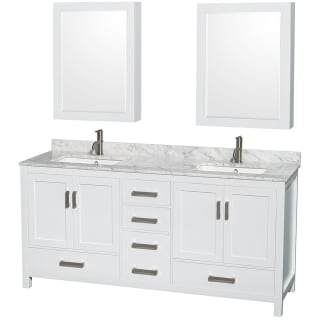 A thumbnail of the Wyndham Collection WCS141472DUNSMED White / White Carrara Marble Top / Brushed Chrome Hardware