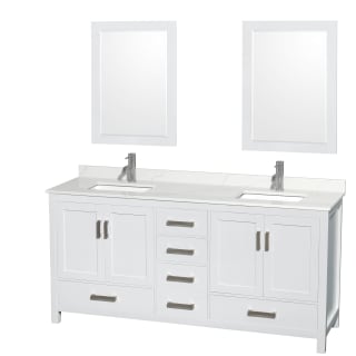 A thumbnail of the Wyndham Collection WCS141472D-QTZ-UNSM24 White / Giotto Quartz Top / Brushed Chrome Hardware