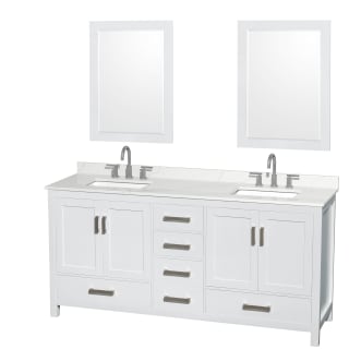 A thumbnail of the Wyndham Collection WCS141472D-QTZ-US3M24 White / Giotto Quartz Top / Brushed Chrome Hardware