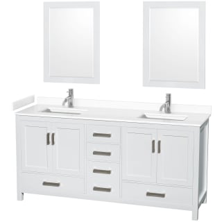 A thumbnail of the Wyndham Collection WCS141472D-VCA-M24 White / White Cultured Marble Top / Brushed Chrome Hardware