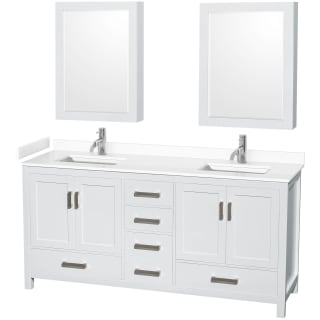 A thumbnail of the Wyndham Collection WCS141472D-VCA-MED White / White Cultured Marble Top / Brushed Chrome Hardware