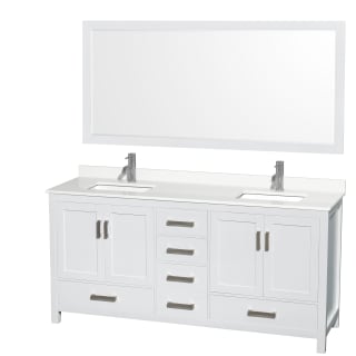 A thumbnail of the Wyndham Collection WCS141472D-QTZ-UNSM70 White / White Quartz Top / Brushed Chrome Hardware