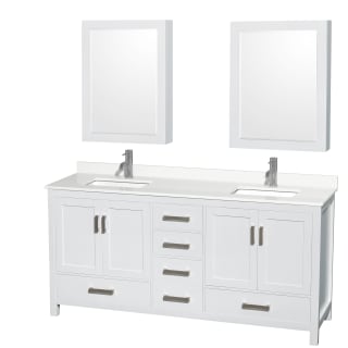 A thumbnail of the Wyndham Collection WCS141472D-QTZ-UNSMED White / White Quartz Top / Brushed Chrome Hardware