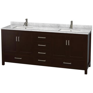 A thumbnail of the Wyndham Collection WCS141480DUNSMXX Espresso / White Carrara Marble Top / Brushed Chrome Hardware