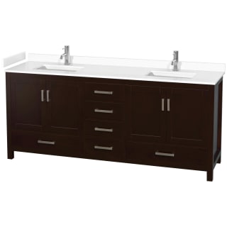 A thumbnail of the Wyndham Collection WCS141480D-VCA-MXX Espresso / White Cultured Marble Top / Brushed Chrome Hardware