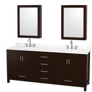 A thumbnail of the Wyndham Collection WCS141480D-QTZ-US3MED Espresso / White Quartz Top / Brushed Chrome Hardware