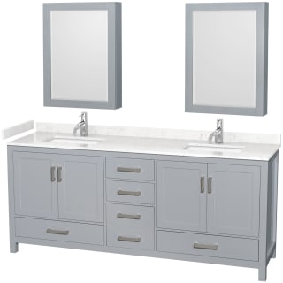 A thumbnail of the Wyndham Collection WCS141480D-VCA-MED Gray / Carrara Cultured Marble Top / Brushed Chrome Hardware