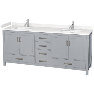 A thumbnail of the Wyndham Collection WCS141480D-VCA-MXX Gray / Carrara Cultured Marble Top / Brushed Chrome Hardware