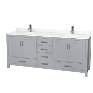 A thumbnail of the Wyndham Collection WCS141480D-QTZ-UNSMXX Gray / Giotto Quartz Top / Brushed Chrome Hardware