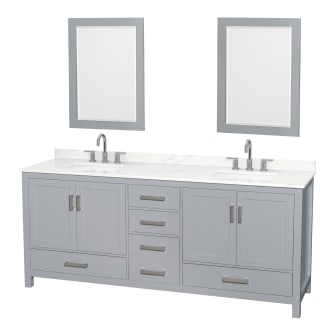 A thumbnail of the Wyndham Collection WCS141480D-QTZ-US3M24 Gray / Giotto Quartz Top / Brushed Chrome Hardware