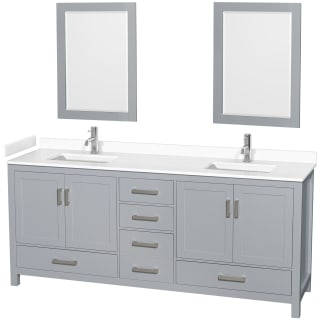 A thumbnail of the Wyndham Collection WCS141480D-VCA-M24 Gray / White Cultured Marble Top / Brushed Chrome Hardware