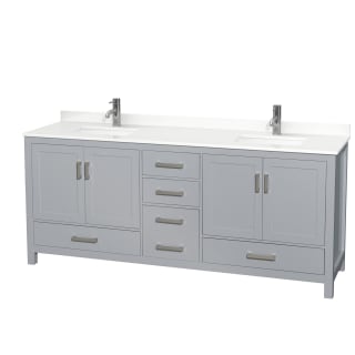 A thumbnail of the Wyndham Collection WCS141480D-QTZ-UNSMXX Gray / White Quartz Top / Brushed Chrome Hardware