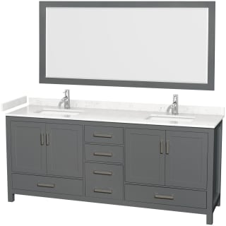 A thumbnail of the Wyndham Collection WCS141480D-VCA-M70 Dark Gray / Carrara Cultured Marble Top / Brushed Chrome Hardware