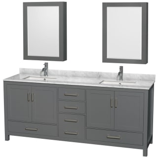 A thumbnail of the Wyndham Collection WCS141480DUNSMED Dark Gray / White Carrara Marble Top / Brushed Chrome Hardware