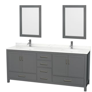 A thumbnail of the Wyndham Collection WCS141480D-QTZ-UNSM24 Dark Gray / Giotto Quartz Top / Brushed Chrome Hardware