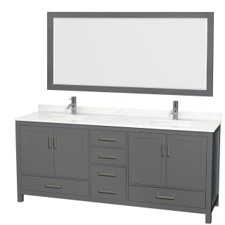 A thumbnail of the Wyndham Collection WCS141480D-QTZ-UNSM70 Dark Gray / Giotto Quartz Top / Brushed Chrome Hardware