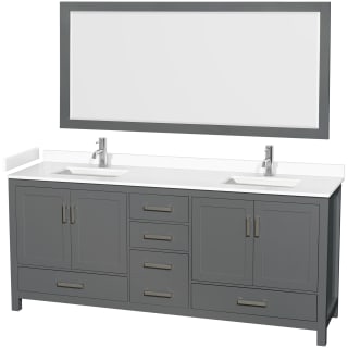 A thumbnail of the Wyndham Collection WCS141480D-VCA-M70 Dark Gray / White Cultured Marble Top / Brushed Chrome Hardware