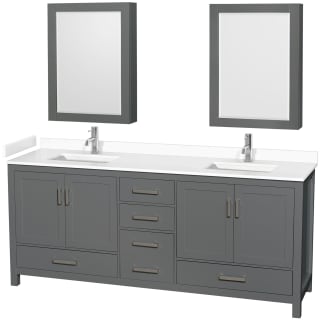 A thumbnail of the Wyndham Collection WCS141480D-VCA-MED Dark Gray / White Cultured Marble Top / Brushed Chrome Hardware