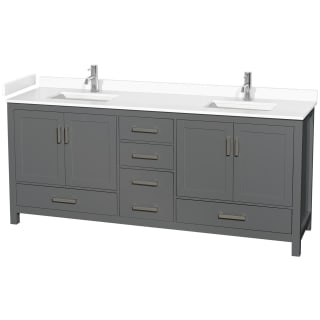 A thumbnail of the Wyndham Collection WCS141480D-VCA-MXX Dark Gray / White Cultured Marble Top / Brushed Chrome Hardware