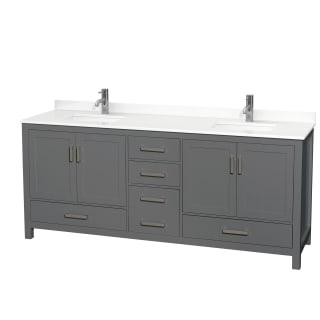 A thumbnail of the Wyndham Collection WCS141480D-QTZ-UNSMXX Dark Gray / White Quartz Top / Brushed Chrome Hardware