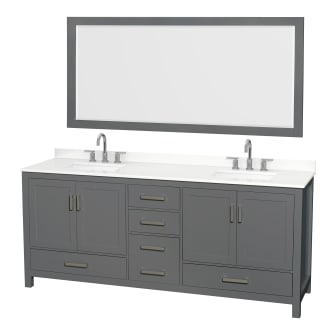 A thumbnail of the Wyndham Collection WCS141480D-QTZ-US3M70 Dark Gray / White Quartz Top / Brushed Chrome Hardware