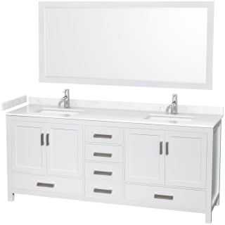 A thumbnail of the Wyndham Collection WCS141480D-VCA-M70 White / Carrara Cultured Marble Top / Brushed Chrome Hardware