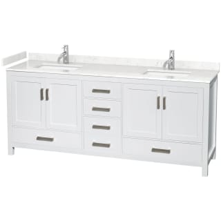 A thumbnail of the Wyndham Collection WCS141480D-VCA-MXX White / Carrara Cultured Marble Top / Brushed Chrome Hardware