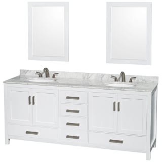 A thumbnail of the Wyndham Collection WCS141480DUNOM24 White / White Carrara Marble Top / Brushed Chrome Hardware