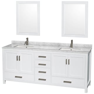 A thumbnail of the Wyndham Collection WCS141480DUNSM24 White / White Carrara Marble Top / Brushed Chrome Hardware