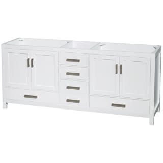 A thumbnail of the Wyndham Collection WC-1414-80-DBL-UM-VAN White / Brushed Chrome Hardware