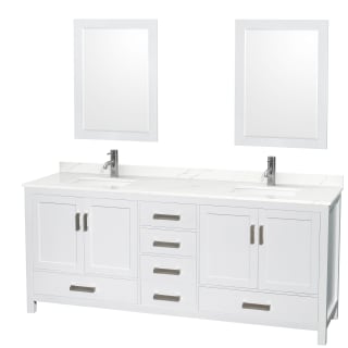 A thumbnail of the Wyndham Collection WCS141480D-QTZ-UNSM24 White / Giotto Quartz Top / Brushed Chrome Hardware