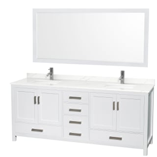 A thumbnail of the Wyndham Collection WCS141480D-QTZ-UNSM70 White / Giotto Quartz Top / Brushed Chrome Hardware