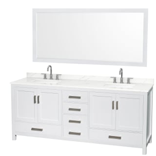 A thumbnail of the Wyndham Collection WCS141480D-QTZ-US3M70 White / Giotto Quartz Top / Brushed Chrome Hardware