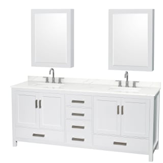 A thumbnail of the Wyndham Collection WCS141480D-QTZ-US3MED White / Giotto Quartz Top / Brushed Chrome Hardware