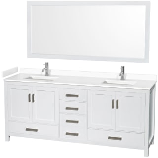 A thumbnail of the Wyndham Collection WCS141480D-VCA-M70 White / White Cultured Marble Top / Brushed Chrome Hardware