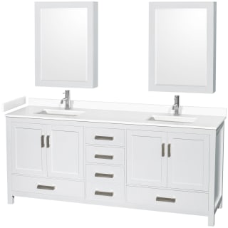 A thumbnail of the Wyndham Collection WCS141480D-VCA-MED White / White Cultured Marble Top / Brushed Chrome Hardware