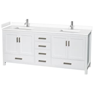 A thumbnail of the Wyndham Collection WCS141480D-VCA-MXX White / White Cultured Marble Top / Brushed Chrome Hardware