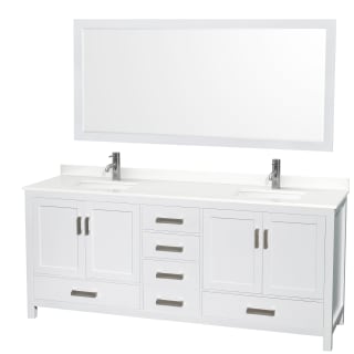 A thumbnail of the Wyndham Collection WCS141480D-QTZ-UNSM70 White / White Quartz Top / Brushed Chrome Hardware