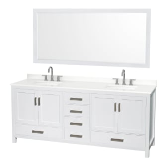 A thumbnail of the Wyndham Collection WCS141480D-QTZ-US3M70 White / White Quartz Top / Brushed Chrome Hardware