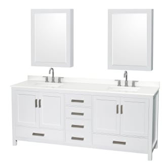 A thumbnail of the Wyndham Collection WCS141480D-QTZ-US3MED White / White Quartz Top / Brushed Chrome Hardware