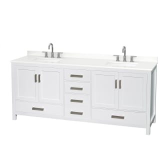 A thumbnail of the Wyndham Collection WCS141480D-QTZ-US3MXX White / White Quartz Top / Brushed Chrome Hardware