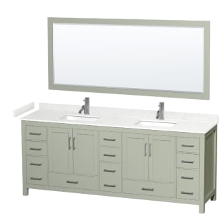 A thumbnail of the Wyndham Collection WCS141484D-VCA-M70 Light Green / Carrara Cultured Marble Top / Brushed Nickel Hardware