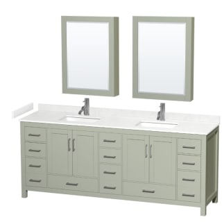 A thumbnail of the Wyndham Collection WCS141484D-VCA-MED Light Green / Carrara Cultured Marble Top / Brushed Nickel Hardware