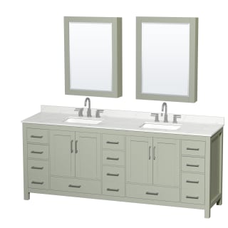 A thumbnail of the Wyndham Collection WCS141484D-QTZ-US3MED Light Green / Giotto Quartz Top / Brushed Nickel Hardware