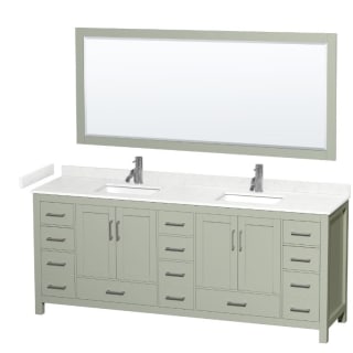 A thumbnail of the Wyndham Collection WCS141484D-VCA-M70 Light Green / White Cultured Marble Top / Brushed Nickel Hardware